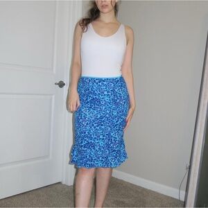 Vibrant Blue and Purple GUESS Midi Skirt